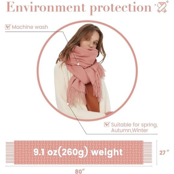 Women's Scarf Pashmina Shawls and Wraps for Evening Dresses Travel Office Winter - Picture 5 of 7